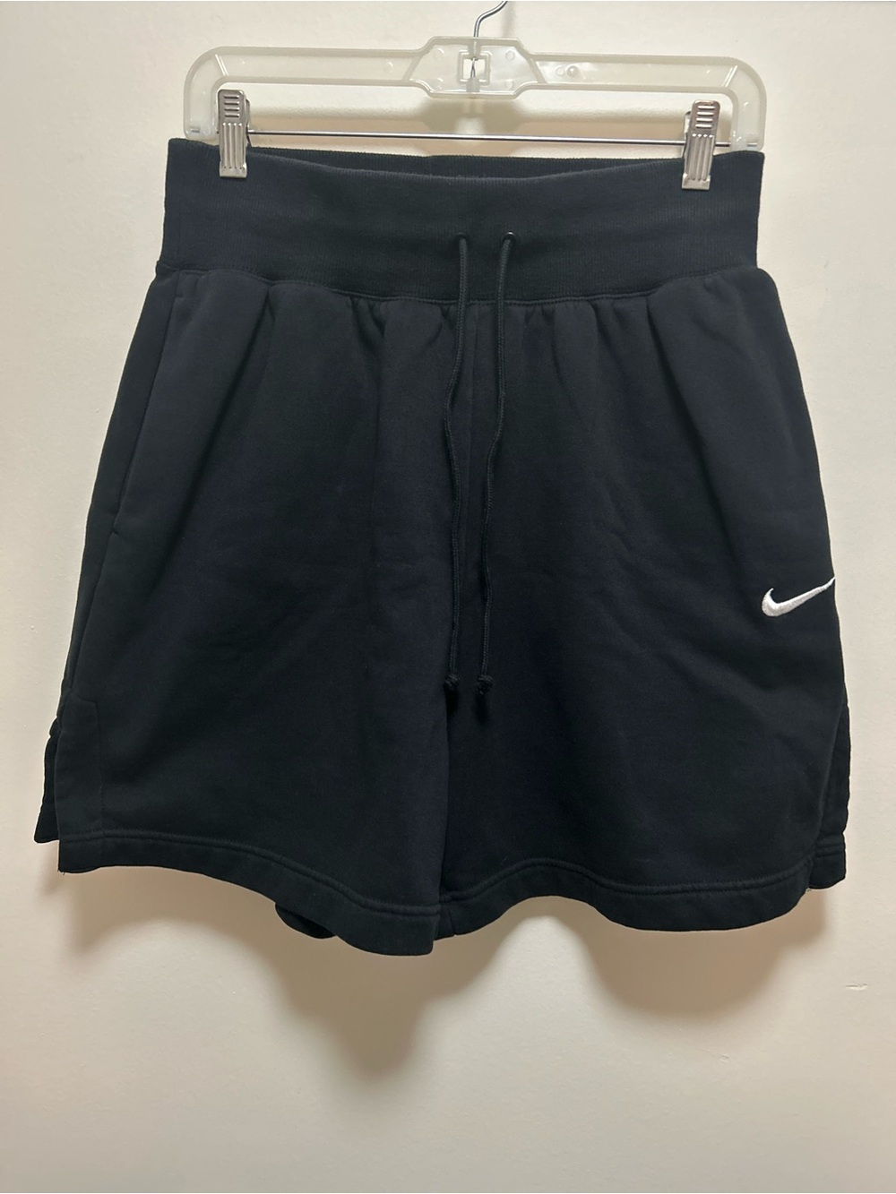 Nike Black Fleece Shorts Womens Medium Athleisure Lounge Gym Casual Sweat Shorts